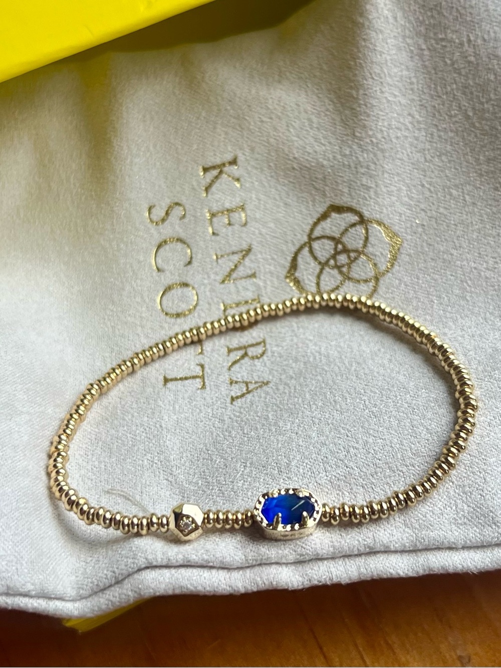 NWOT Kendra Scott Grayson Stretch Bracelet with Blue Stone (Sapphire-September)